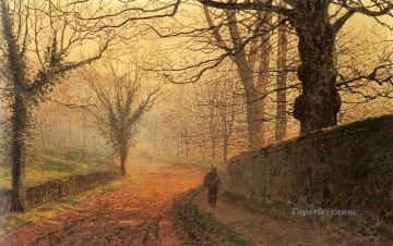 11 月の午後 ステープルトン パークの街の風景 ジョン アトキンソン グリムショー Oil Paintings